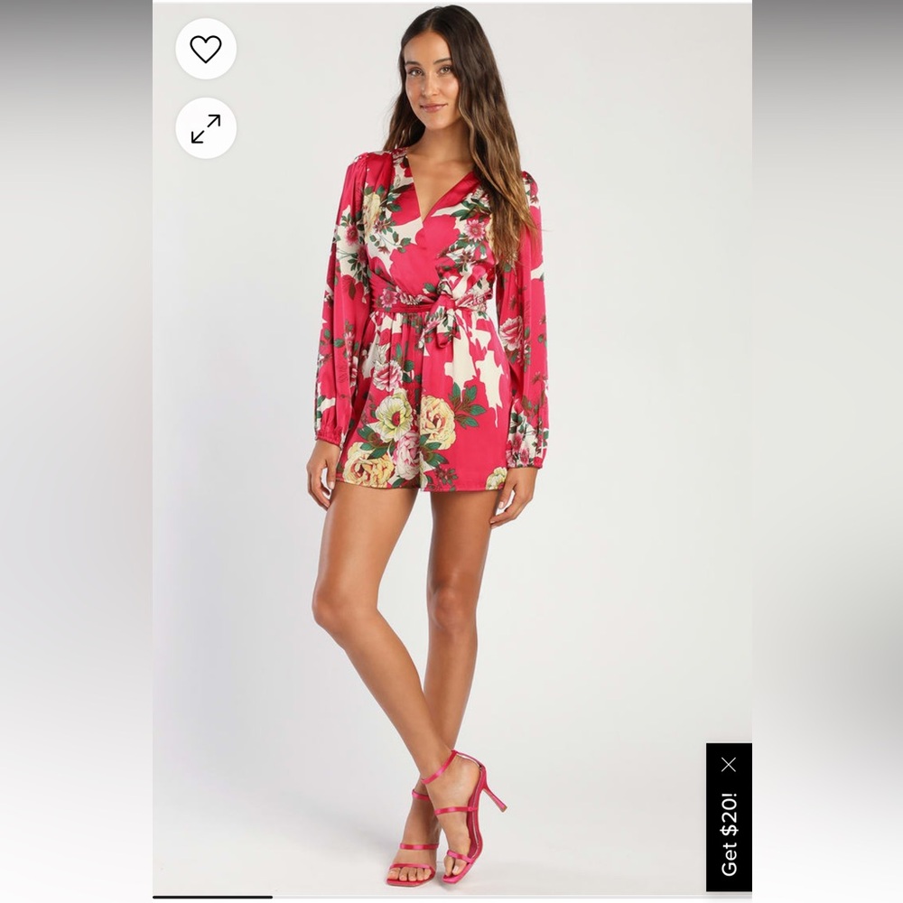 Satin floral romper